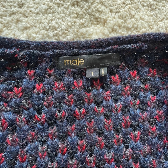 Maje Mask Bouclé Cardigan size 1 - Picture 5 of 9